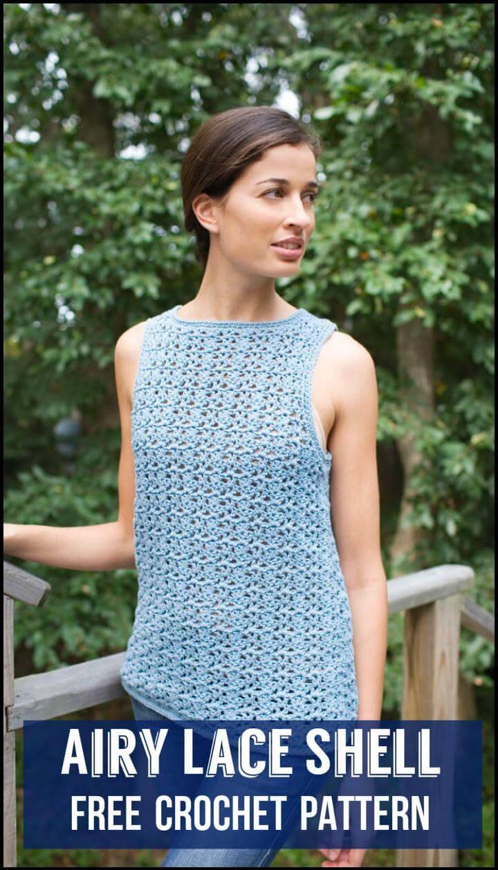 Airy Lace Shell Free Crochet Pattern